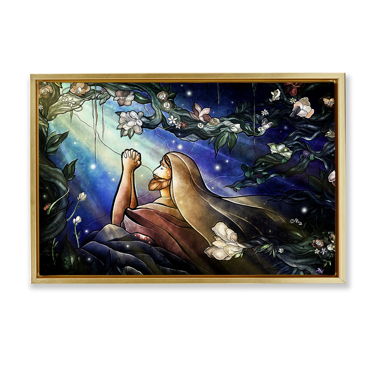 Stupell Industries Religious Gethsemane Prayer Floating Frame Design by Mandie Manzano